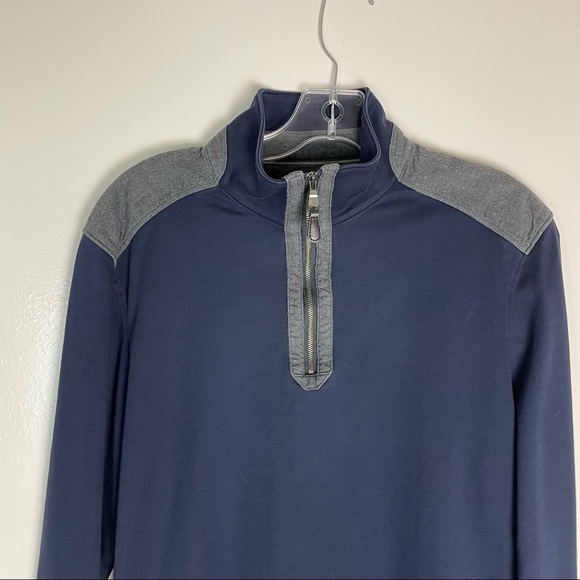 Banana Republic T-shirt Sweater Sweatshirt Luxury Touch Medium Zip Blue Long S - Picture 3 of 10